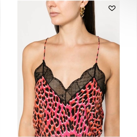 New! Zadig & Voltaire Christy SILK Top in the Red Leopard Print  ❤️ Small - Picture 7 of 15